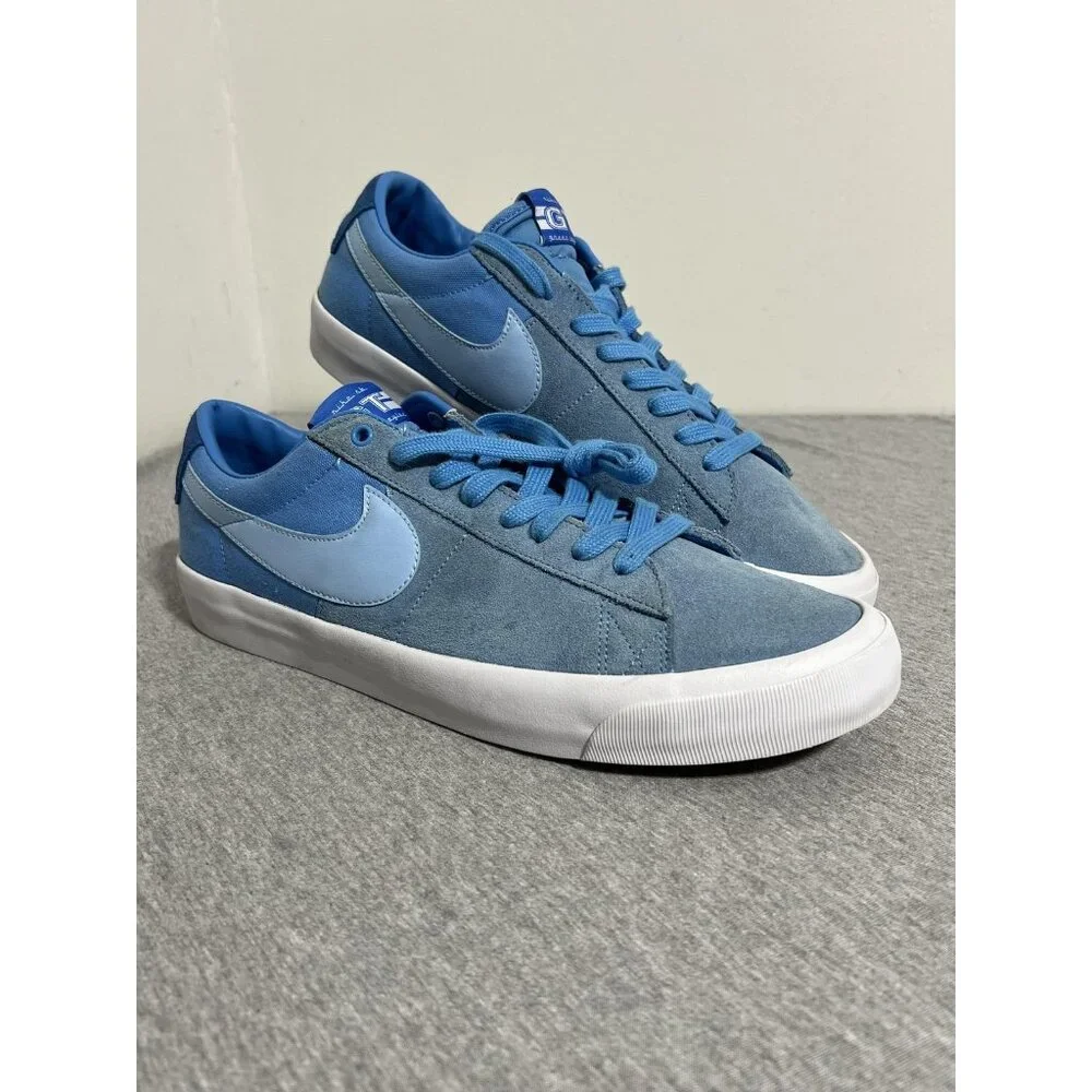 Nike SB Blazer Low‎ GT Shoes Mens Size 13 Blue Suede Grant Taylor DC7695-400